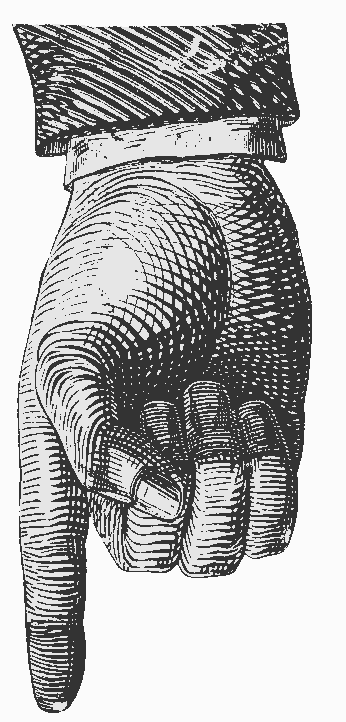 pointing down